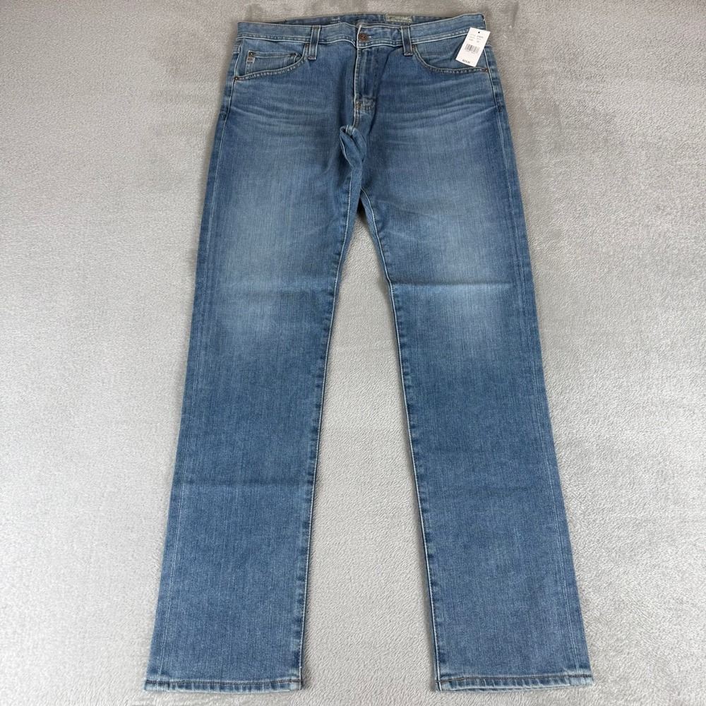 Adriano Goldschmied Tellis Modern Slim Jeans Mens 34x34 Bandolier Blue $215 NWT